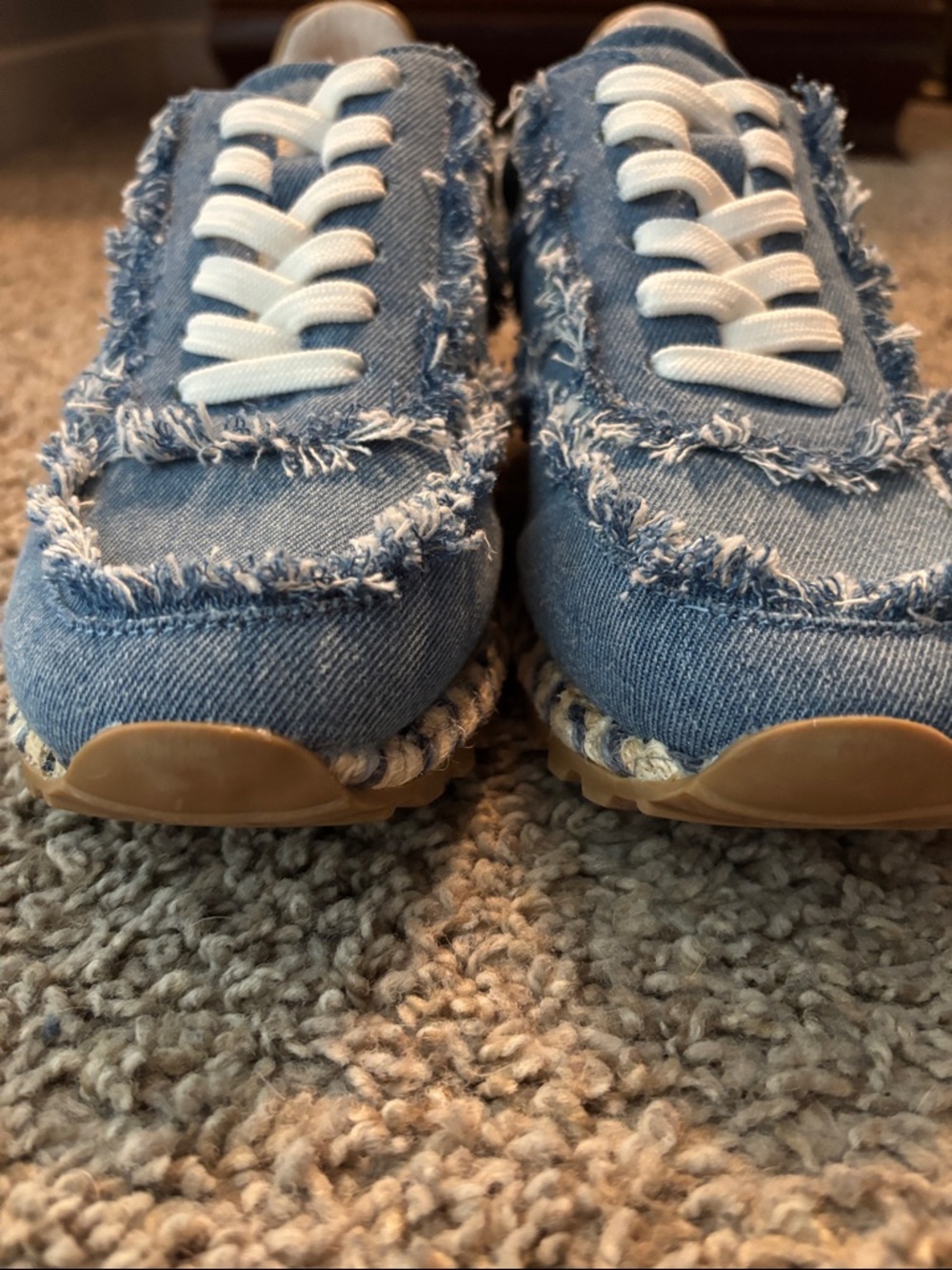Dolce Vita Ayita Lace-Up Frayed Retro Denim Sneakers - Picture 8 of 9